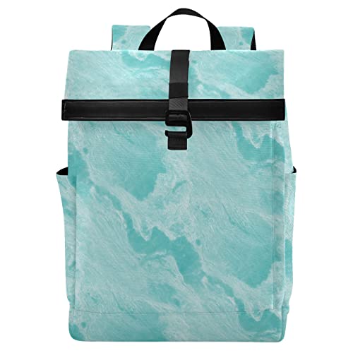 Reiserucksack mit Rollverschluss, für Damen und Herren, leicht, wasserdicht, für Teenager, College, Laptop, Rucksack, schwarzer Marmor, lässiger Tagesrucksack, Diebstahlschutz, Rucksack für Schule, Business, Arbeit, Marmoriert 179 von alaza