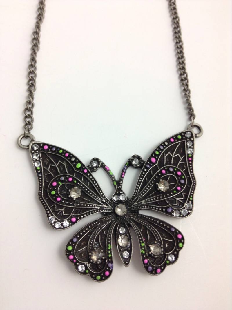 Butterfly Multi Farbe Schwarz Ton Erstaunliche Übergroße Halskette Rosa Blau Weiß Garten Hüfte Fantasie Mädchen Rock Puppe von albalopez