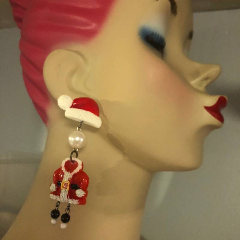 Herr & Mrs Weihnachtsmann Weihnachten Ohrringe Festliches Weihnachtskleid Hässliches Pullover Party Jingle von albalopez