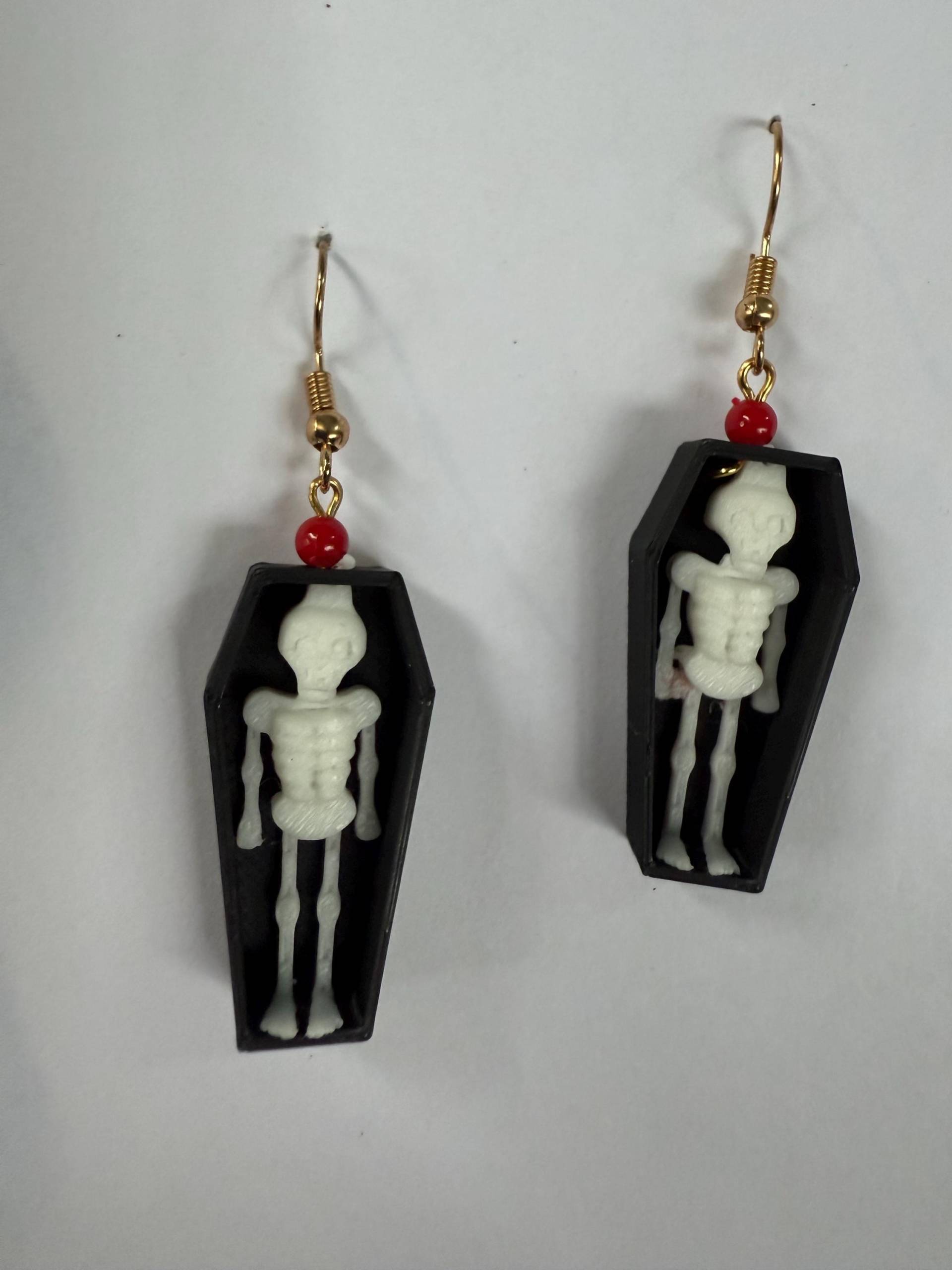 Skull Knochen Gesicht Sarg Charme Bead Vampir Emo Gothic Niedlich Schwarz Halloween Skelett Gräberfelder von albalopez