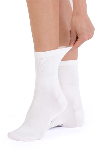 alber's SALUS BAMBOO - 5er Pack Kurze Bambussocken für Damen, Weiche Atmungsaktive Viskose, Druckfreier Komfortbund | Weiß | 39-41 von alber's