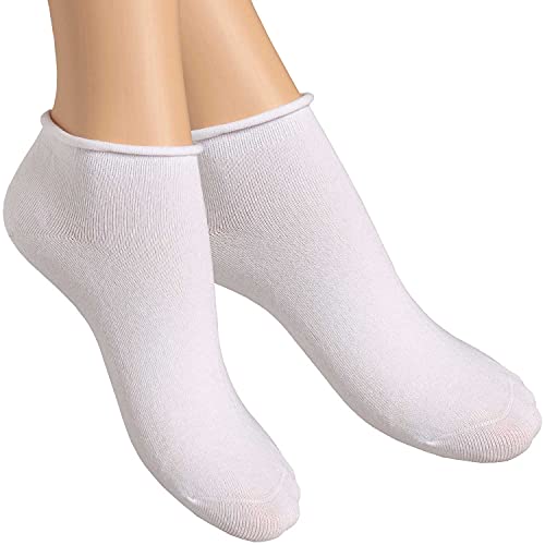 alber's SENSITIVE MINI - 5 Paar | Komfort-Sneakersocken aus Baumwolle für Damen | Weicher, druckfreier Bund | Ideal für geschwollene Knöchel | Weiß | 39-41 von alber's