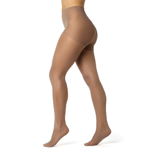 alber's SALUS SANITARIO 70 — 3er Pack Damen-Stützstrumpfhose, Undurchsichtig 70 DEN, Starke Graduelle Kompression, Figurformende Stützende Pantyhose, für Müde Beine | Doré | Gr. 3 (M) von alber's