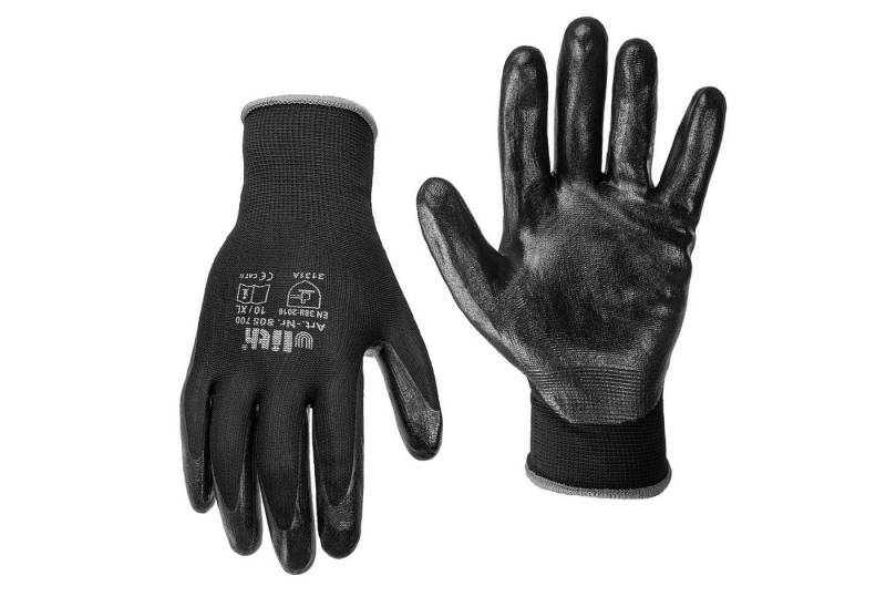 alca Arbeitshandschuhe Arbeitshandschuhe Nitril schwarz Gr. XL (10) rutschfest (Set, 1-St) von alca