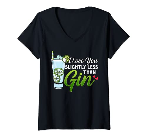 Damen Gin Likör-Tonic Cocktail für alkoholische Getränke T-Shirt mit V-Ausschnitt von alcoholic beverage and liquor gift sets designs