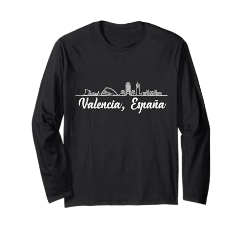 Valencia Spanien Souvenirs Skyline Valencia España Herren Damen Langarmshirt von alencia Spain souvenirs
