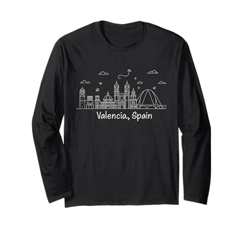 Valencia Spanien Souvenirs Skyline Valencia España Herren Damen Langarmshirt von alencia Spain souvenirs