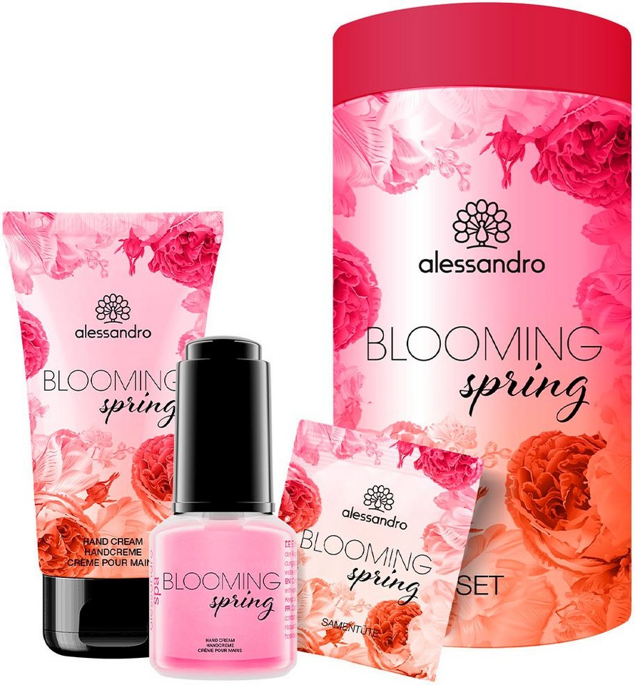 alessandro international Handcreme BLOOMING SPRING SET Set, 3-tlg., Handcreme, Nagelöl, Blumensamen von alessandro international