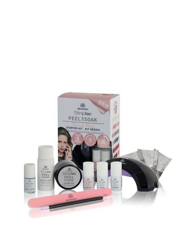 alessandro international UV-Nagellack-Set Alessandro Striplac Peel or Soak French Nails Starter Set, 10-tlg., UV-Nagellack-Set, Professionelle Maniküre für zu Hause von alessandro international