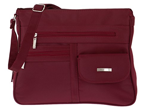 Handtasche ALESSANDRO Madrid Schultertasche Damentasche Microfaser Tasche 3055 + Schlüßeletui (Red-Rot) von alessandro