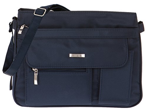 Handtasche ALESSANDRO Valencia Schultertasche Damentasche Microfaser Tasche 3054 + Schlüßeletui (Blue-Blau) von alessandro