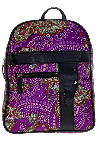 alessandro FASHION BAG Damenrucksack Rucksack Cityrucksack Microfaser/Paisley Lila 7 +e von alessandro