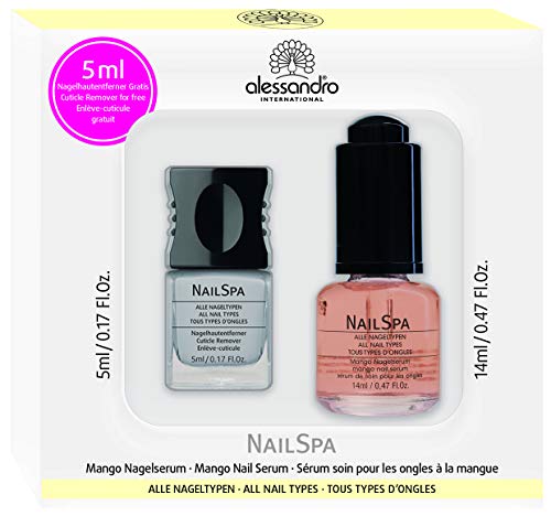 alessandro Hand-& Nagelpflege Set - Mango Nail Serum mit GRATIS Nagelhautentferner, 1er Pack(1 x 19 milliliters) von alessandro