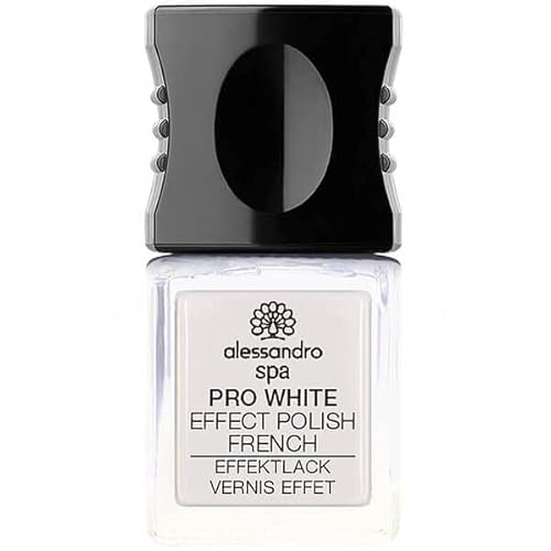 alessandro SPA PRO WHITE FRENCH Nagellack - Optisch aufhellender Lack mit natürlichen French Effekt und Anti-Gelb-Formel von alessandro