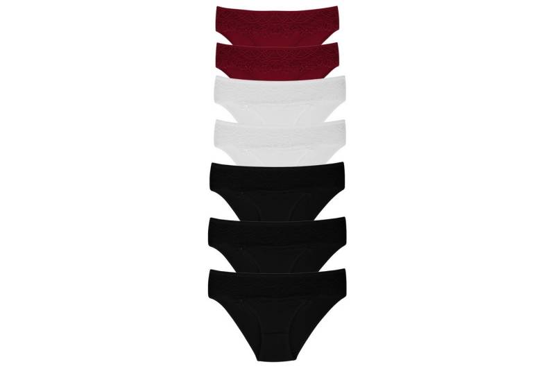 alesvelt Bikinislip Damen Slip Set – 7er Pack mit Spitze aus Baumwollmix von alesvelt