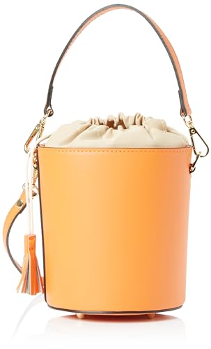 aleva Women's Bucket Bag aus Leder Damen Schultertasche, Orange von aleva