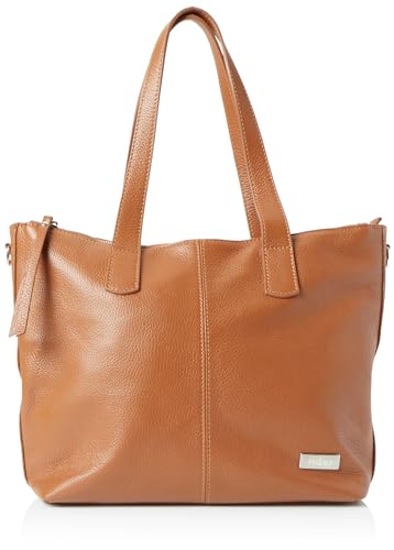 aleva Women's Shopper Bag aus Leder, Kamel von aleva