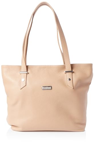 aleva Women's Shopper aus Leder, Beige von aleva