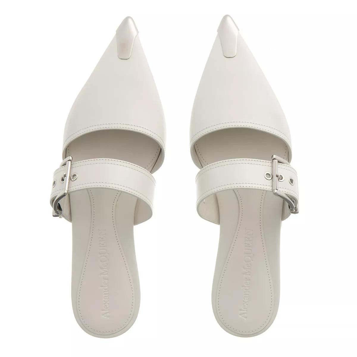 Alexander McQueen Slipper & Pantoletten - Flat Punk Mules - Gr. 36 (EU) - in Creme - für Damen von alexander mcqueen