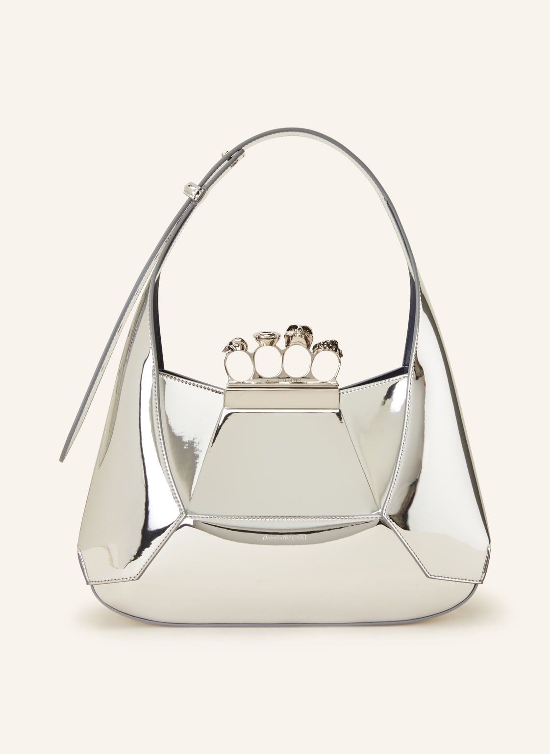 Alexander Mcqueen Handtasche The Jewelled Hobo Mit Pouch silber von alexander mcqueen