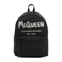 Alexander Mcqueen Schwarzer Graffiti Rucksack von alexander mcqueen