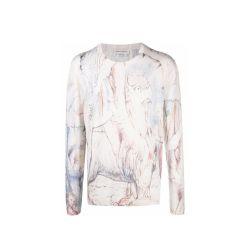 Alexander Mcqueen Seidenpullover Mit Dante-print - Weiß von alexander mcqueen