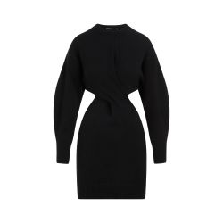 Alexander Mcqueen Woll-kaschmir Schwarzes Minikleid von alexander mcqueen