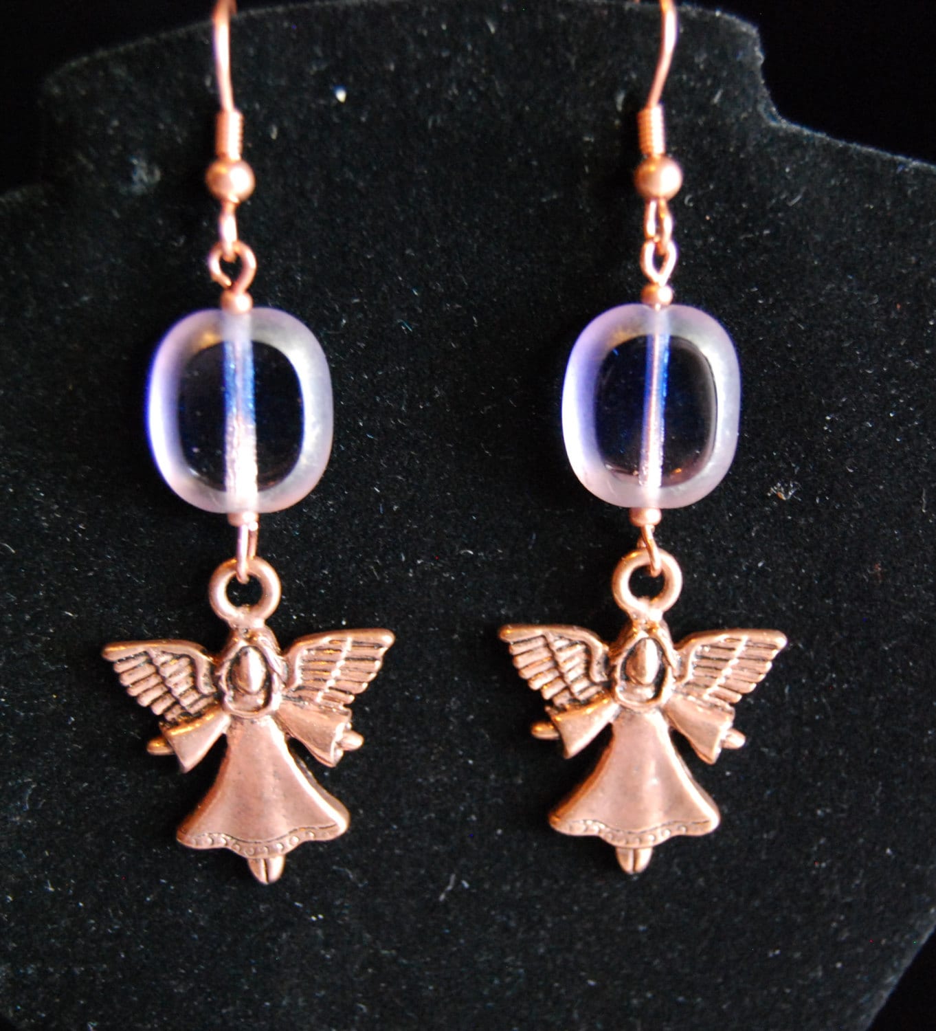Kupfer Und Blau/Rosa Perlen Engel Feen Ohrringe Kupfer Und Blau/Rosa Perlen Engel Feen Ohrringe von alexandrathegreat