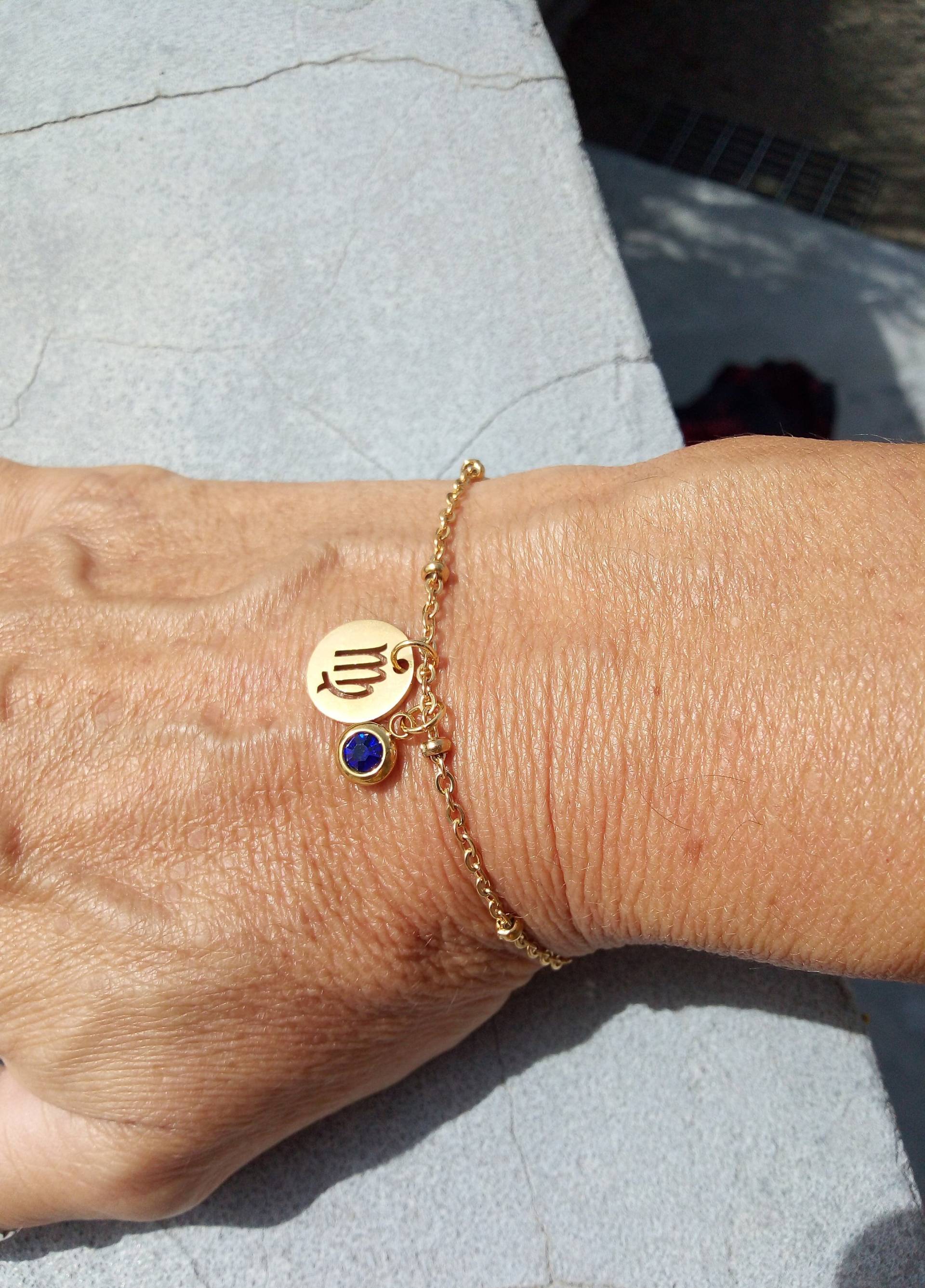 Anpassbares Armband Aus Vergoldetem Stahl, Sternzeichen, Geburtsstein, Anpassbarer Schmuck Anpassbares Armband Aus Vergoldetem Stahl, Sternzeichen, Geburtsstein, Anpassbarer Schmuck von alextreizeBijoux