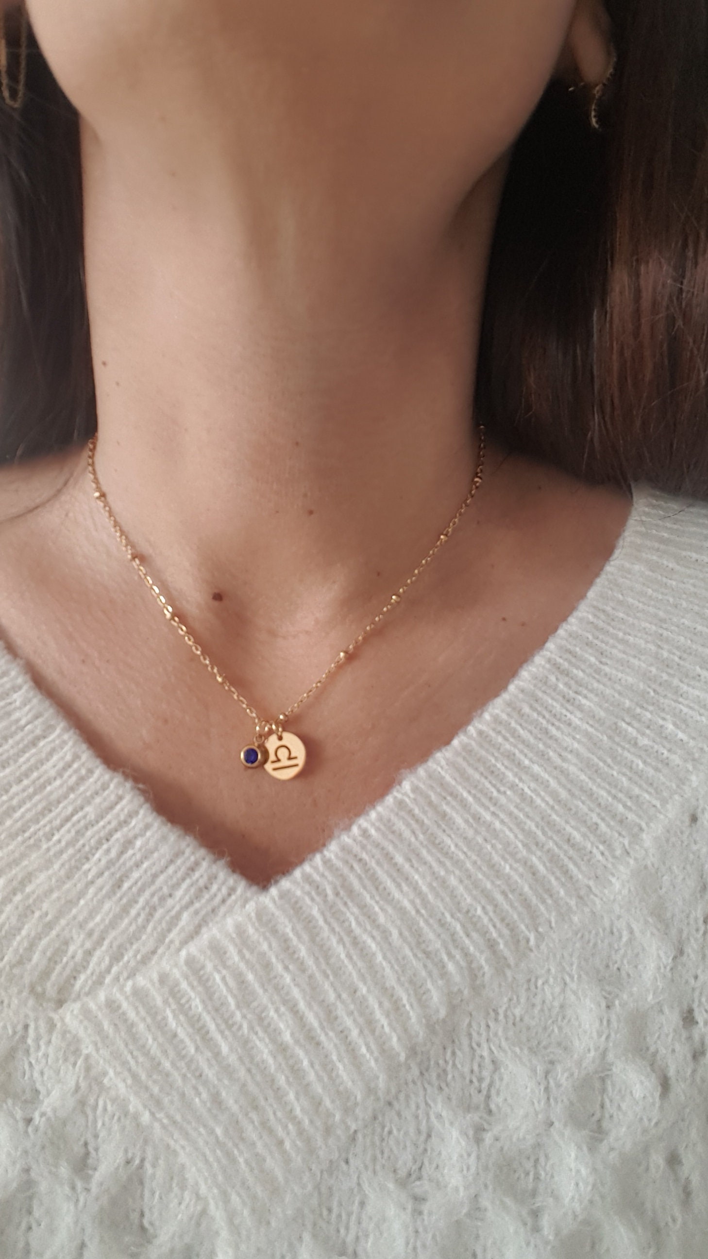 Personalisierte, Vergoldete Stahlkette - Sternzeichenkette Geburtssteinkette Personalisierter Schmuck Weihnachtsgeschenk Für Mama von alextreizeBijoux