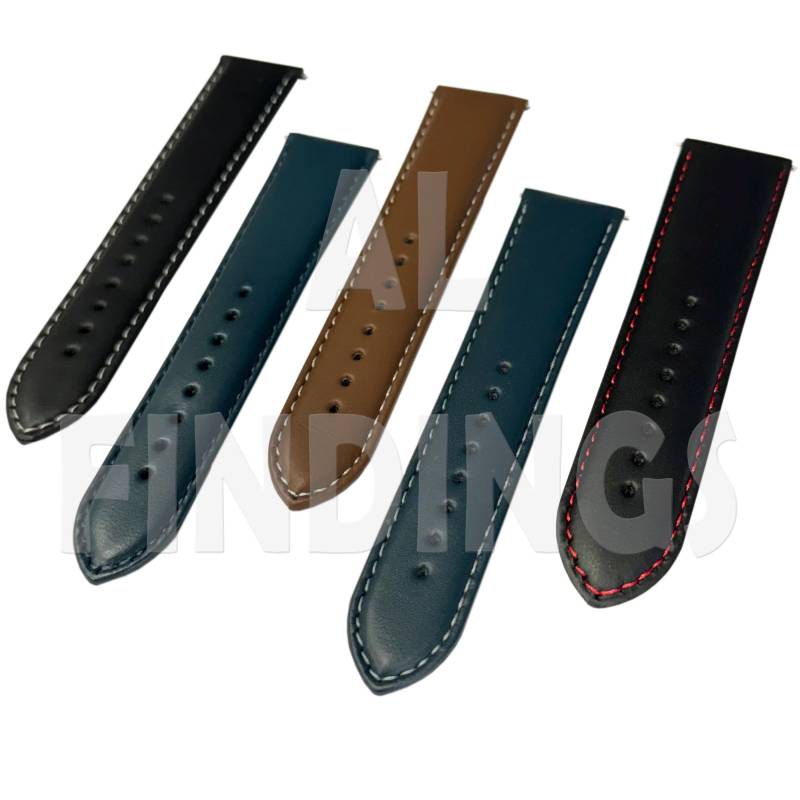 24mm Echtlederarmband Glattleder Band Herren Gepolstert Ss Schnalle | 25 von alfindingsltd