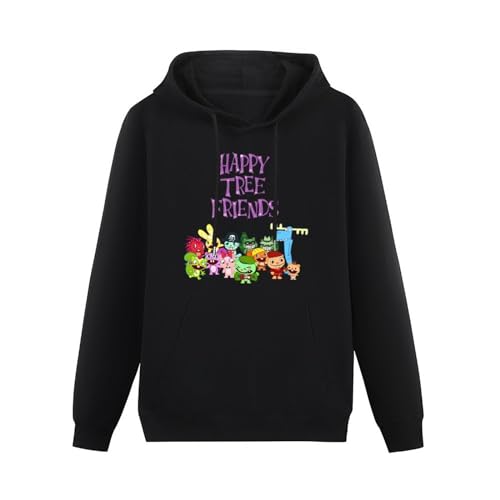 Happy Tree Friends Logo Long Sleeve Mens Hoody with Pocket Sweatershirt, Hoodie Size M von algem