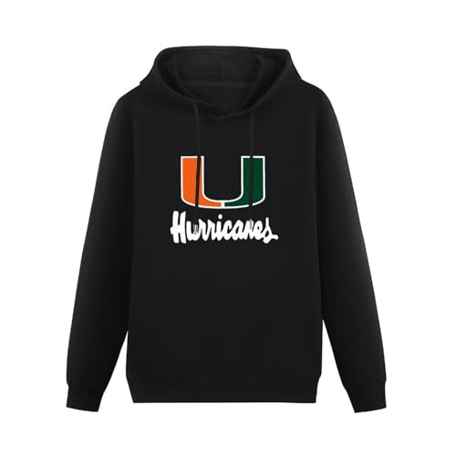 algem Mens Miami Hurricanes Hoodie Hoody with Kangaroo Pocket Sweatershirt, Hoodie Size L von algem