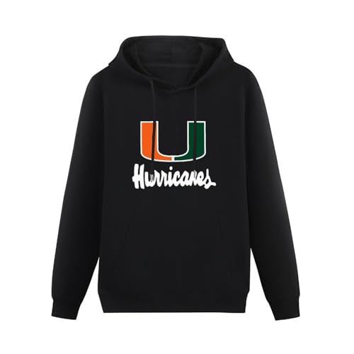 algem Mens Miami Hurricanes Hoodie Hoody with Kangaroo Pocket Sweatershirt, Hoodie Size XL von algem