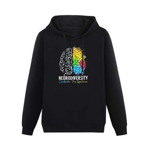 algem Neurodiversity Shirt Autism Spectrum ASD ADHD Rainbow Brain Mens Hoody Funny Size 3XL von algem