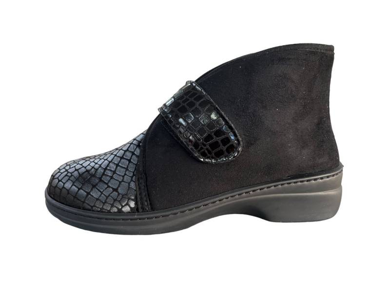 algemare Algemare Damen Hausschuh 8338-0102 schwarz Krokostretch Hausschuh von algemare