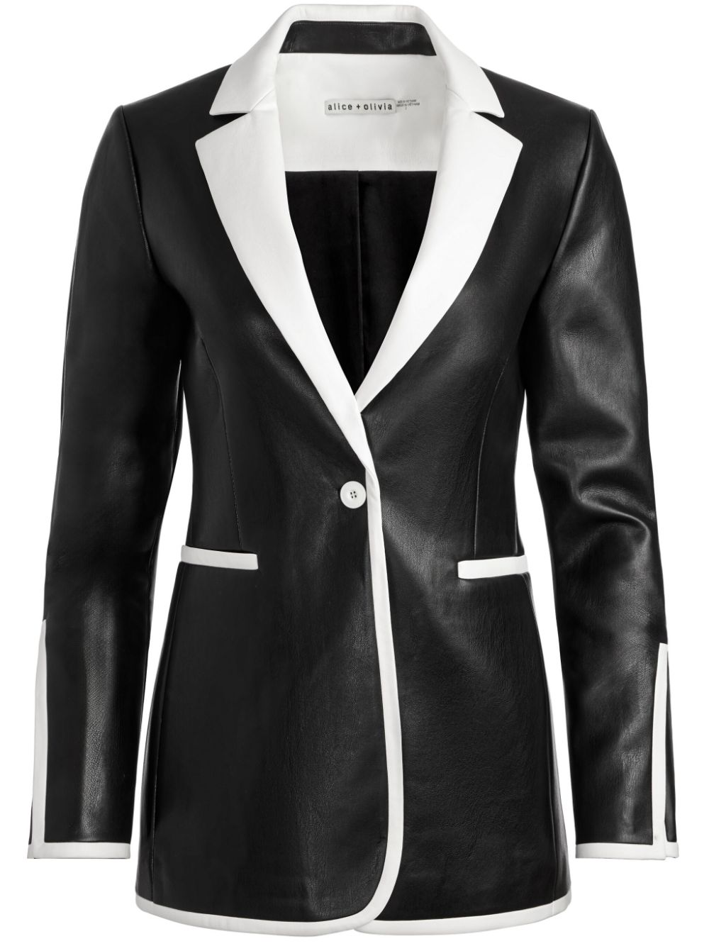 alice + olivia Breann Blazer aus Faux-Leder - Schwarz von alice + olivia