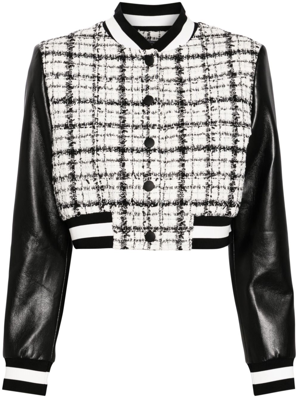 alice + olivia Camela Cropped-Jacke aus Tweed - Schwarz von alice + olivia