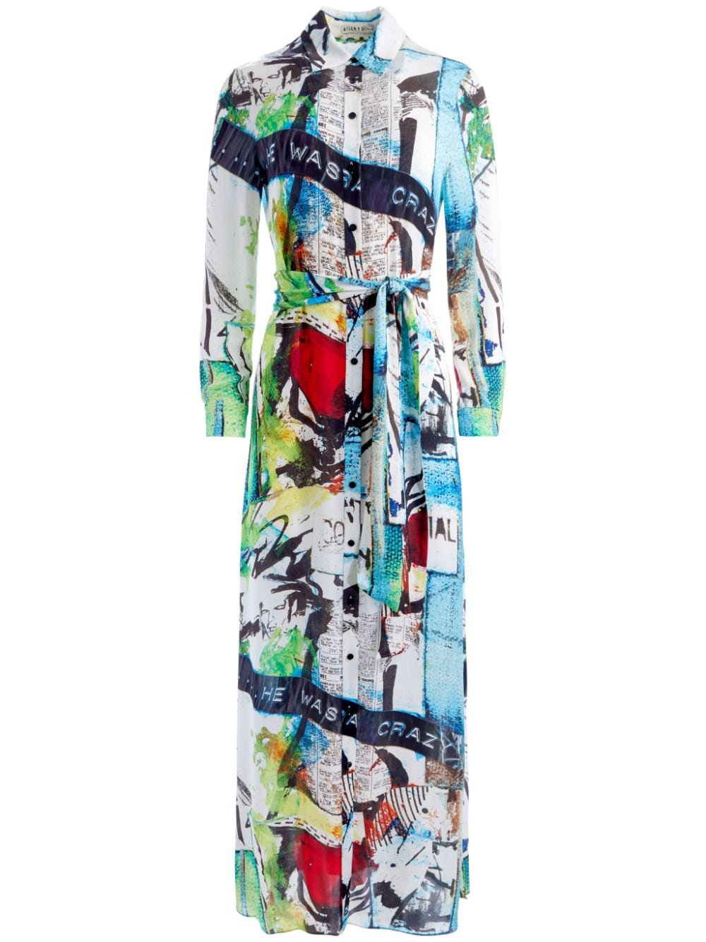 alice + olivia x Basquiat Maxi-Hemdkleid - Blau von alice + olivia