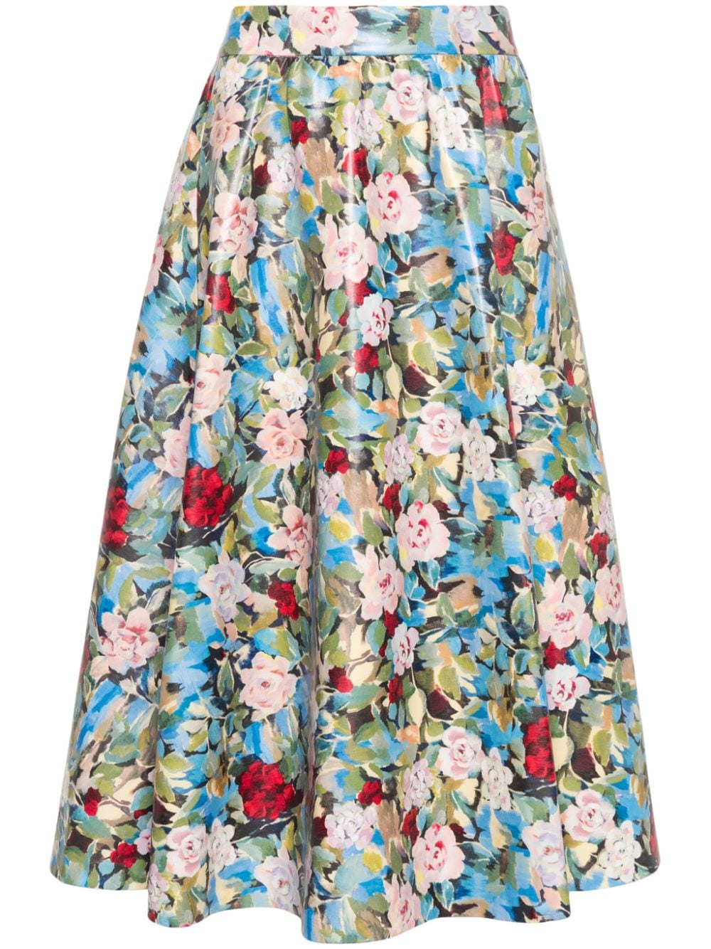 alice + olivia Earla Midirock mit Blumen-Print - Blau von alice + olivia