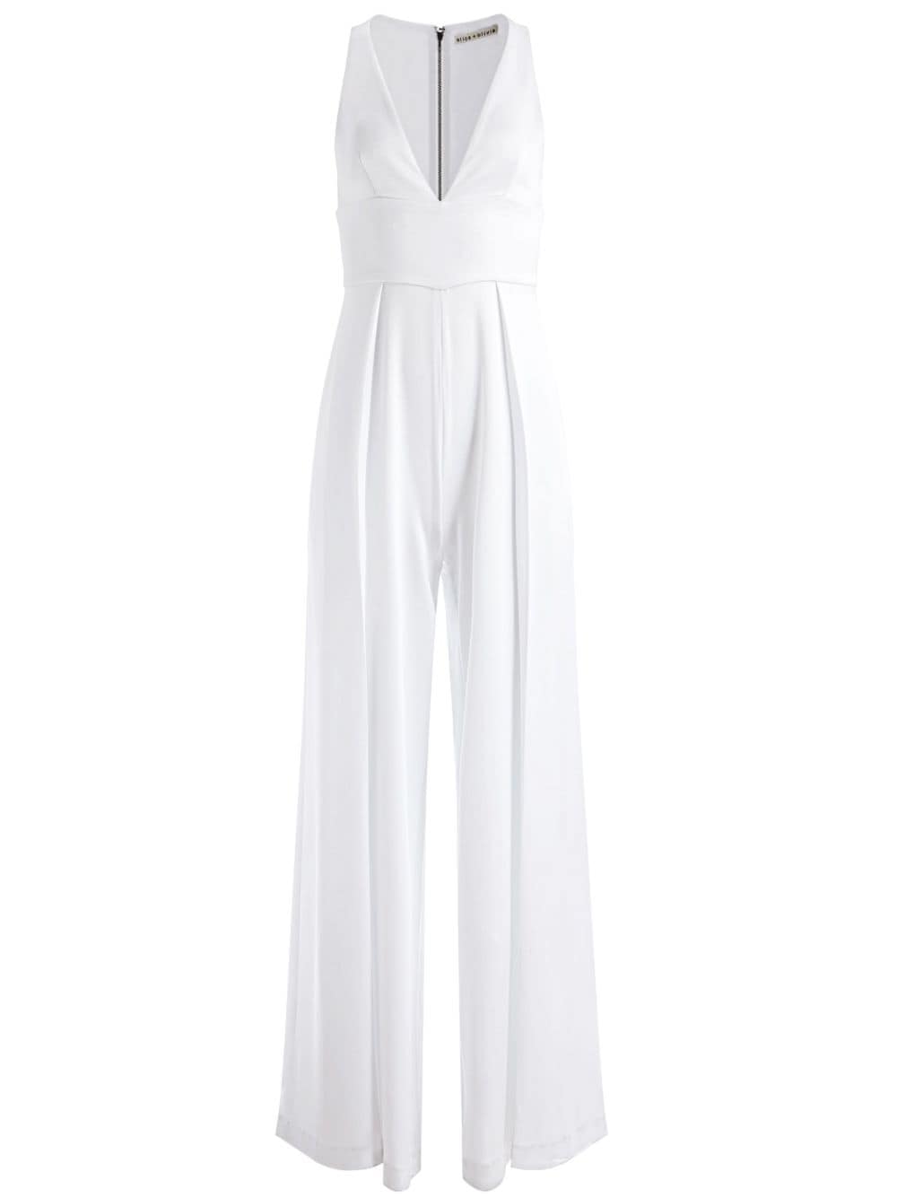 alice + olivia Jumpsuit mit tiefem V-Ausschnitt - Weiß von alice + olivia