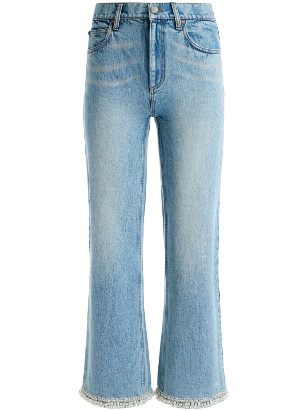 alice + olivia Ora Wide-Leg-Jeans mit Verzierung - Blau von alice + olivia