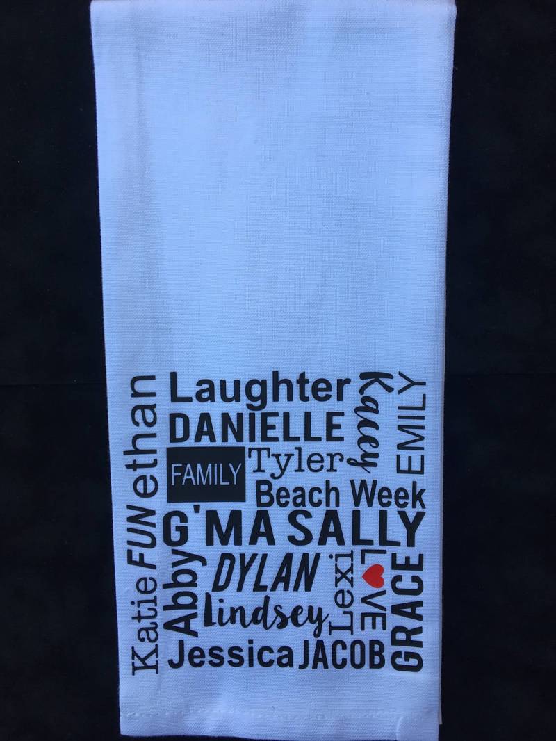 Geschirrtuch | Familie Wort Wolke Geschenk Für Oma Opa Handtuch Von Grandkids von alidesignsSB