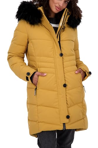 ALIFE AND KICKIN AmaliaAK A Puffer Coat - Winterjacke Damen mit Fellkapuze, warme Steppjacke, gefüttert in Daunenoptik, Damen Steppjacke, Winterjacke camel L von alife & kickin