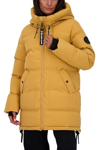 ALIFE AND KICKIN CathyAK A Puffer Parka - Winterjacke Damen mit Kapuze, langer Wintermantel in Daunenoptik, stylische Steppjacke in gerader Passform Damen Steppjacke, Winterjacke camel L von alife & kickin