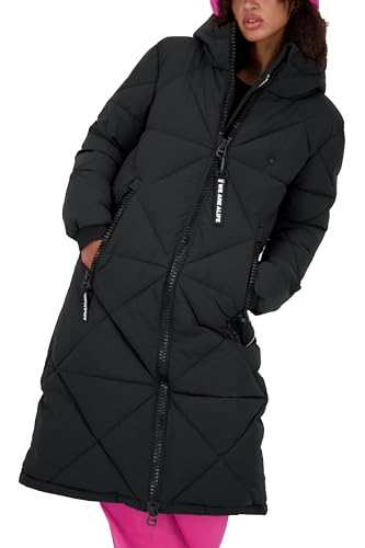 ALIFE AND KICKIN EnyaAK A Puffer Coat - Lange Winterjacke Damen, Steppmantel Warm Gefüttert mit Kapuze, Puffer Jacke in Daunenoptik, Figurnah Geschnitten Damen Winterjacke, Jacke moonless L von alife & kickin