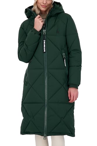 ALIFE AND KICKIN EnyaAK A Puffer Coat - Lange Winterjacke Damen, Steppmantel Warm Gefüttert mit Kapuze, Puffer Jacke in Daunenoptik, Figurnah Geschnitten Damen Winterjacke, Jacke dark forest XL von alife & kickin