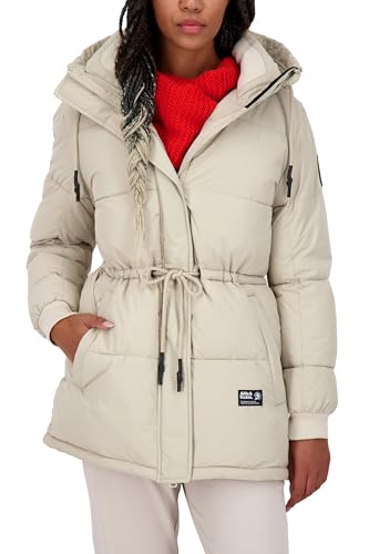 ALIFE AND KICKIN ErinAK A Puffer Jacket - Winterjacke Damen Wattiert, Steppjacke mit Kapuze, Warm Gefüttert in Daunenoptik, Regulierbarer TaillenKordelzug Damen Winterjacke, Jacke pumice L von alife & kickin