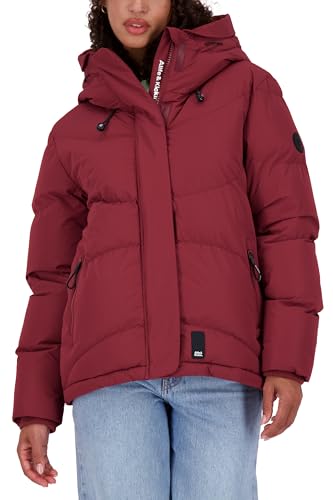 ALIFE AND KICKIN JolandaAK A Puffer Jacket - Winterjacke Damen, Warm Gefütterte Steppjacke mit Kapuze, Kurze Damenjacke in Daunenoptik, Figurbetonte Passform Damen Winterjacke, Jacke cranberry juice L von alife & kickin