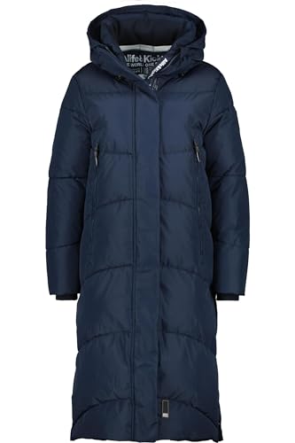 ALIFE AND KICKIN JunaAK A Coat - Winterjacke Damen, Warm Gefütterte Steppmantel mit Kapuze, Langer Wintermantel in Daunenoptik, 2-Wege Zip, Damen Winterjacke, Jacke marine XXL von alife & kickin